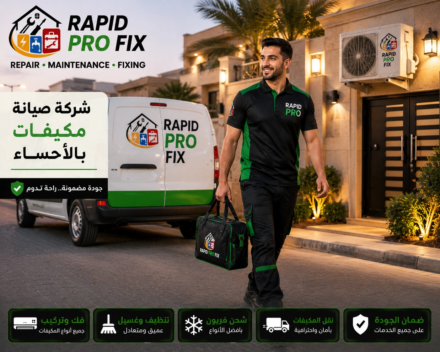 شركة صيانة مكيفات بالاحساء تقدم خدمات فك وتركيب ونقل وإصلاح جميع أنواع المكيفات مع اختبار التشغيل بعد الصيانة.