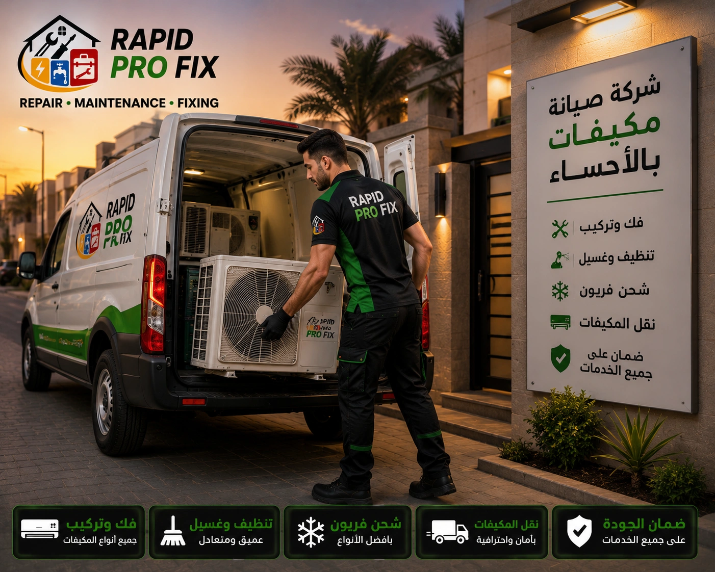 أفضل شركة صيانة مكيفات بالاحساء تقدم خدمات صيانة وإصلاح وتنظيف وغسيل وشحن فريون للمكيفات المنزلية والتجارية باحترافية.