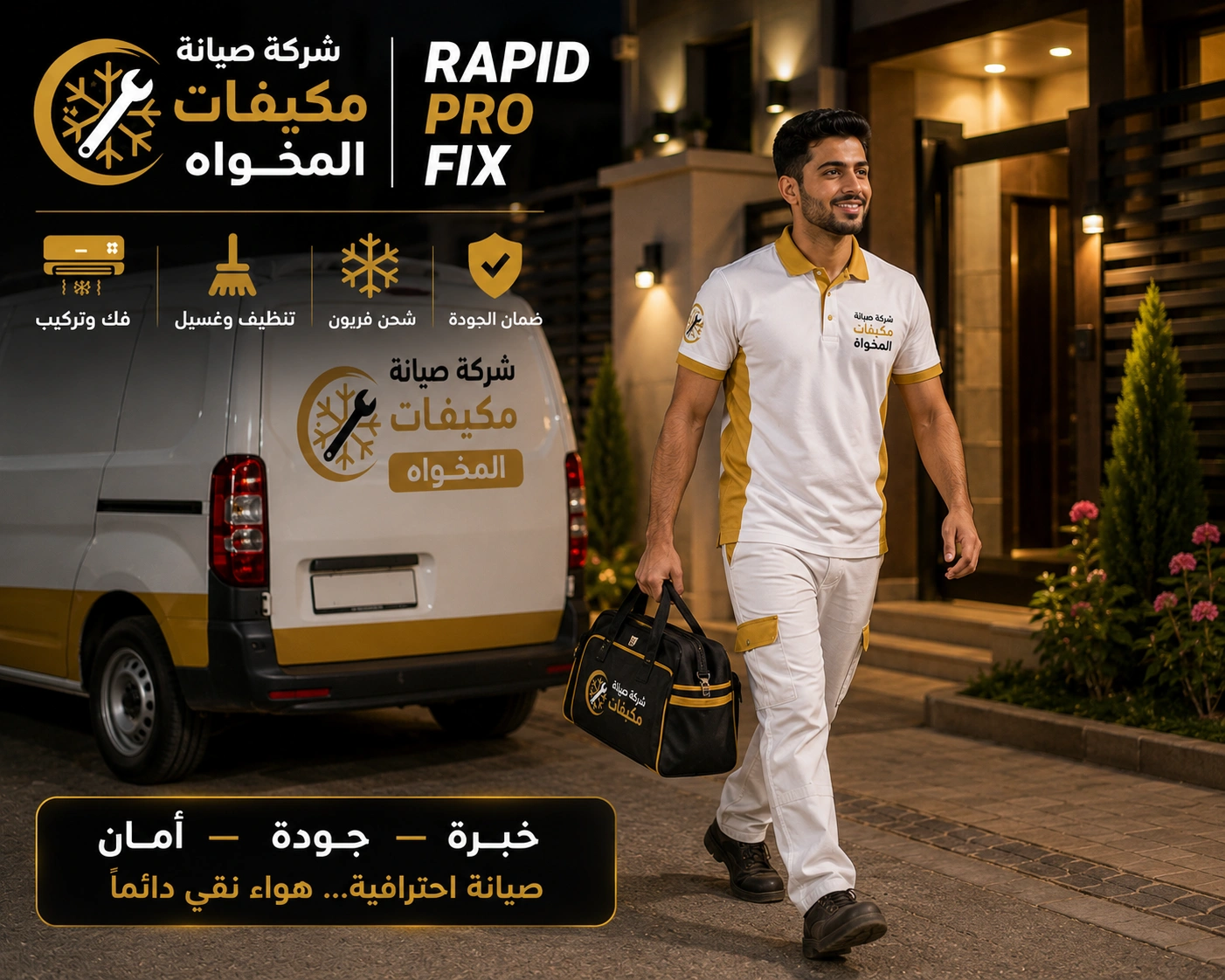 شركة صيانة مكيفات المخواه تقدم خدمات فك وتركيب ونقل وإصلاح جميع أنواع المكيفات مع اختبار التشغيل وضبط كفاءة التبريد.