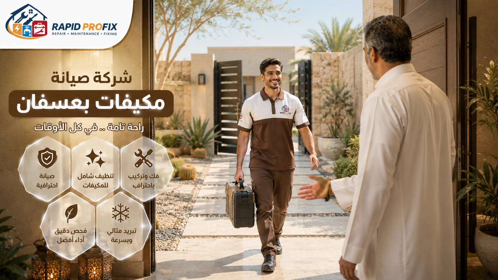 أفضل شركة صيانة مكيفات عسفان تقدم خدمات صيانة وإصلاح وتنظيف وغسيل وشحن فريون لجميع أنواع المكيفات المنزلية والتجارية.