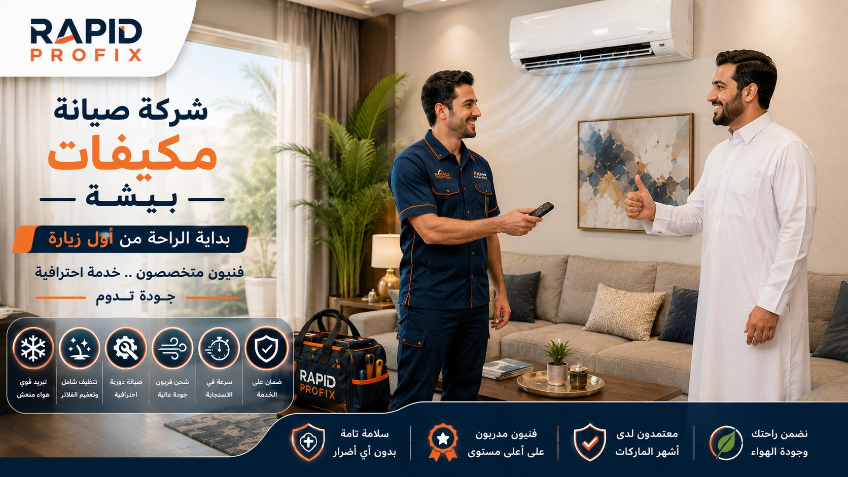 شركة صيانة مكيفات بيشة تقدم خدمات فك وتركيب ونقل وإصلاح جميع أنواع المكيفات مع اختبار التشغيل بعد الصيانة.