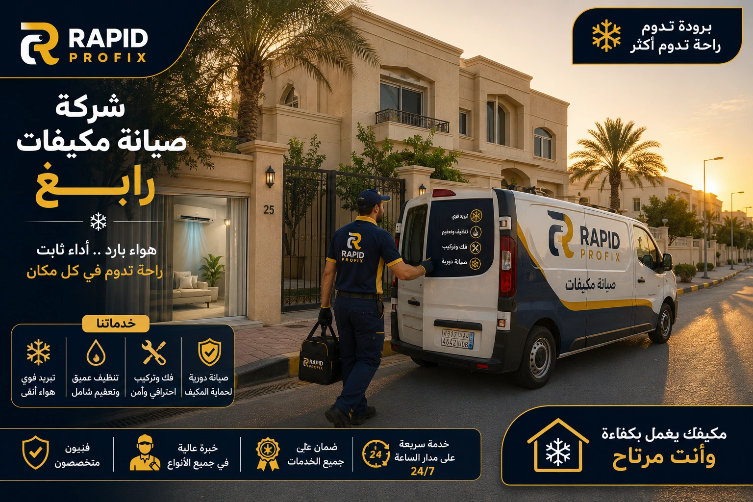 أفضل شركة صيانة مكيفات رابغ تقدم خدمات صيانة وإصلاح وتنظيف وغسيل وشحن فريون لجميع أنواع المكيفات المنزلية والتجارية.