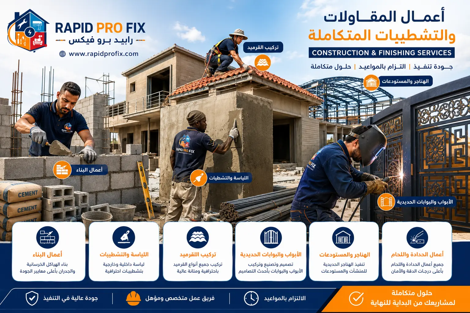 أعمال المقاولات والتشطيبات