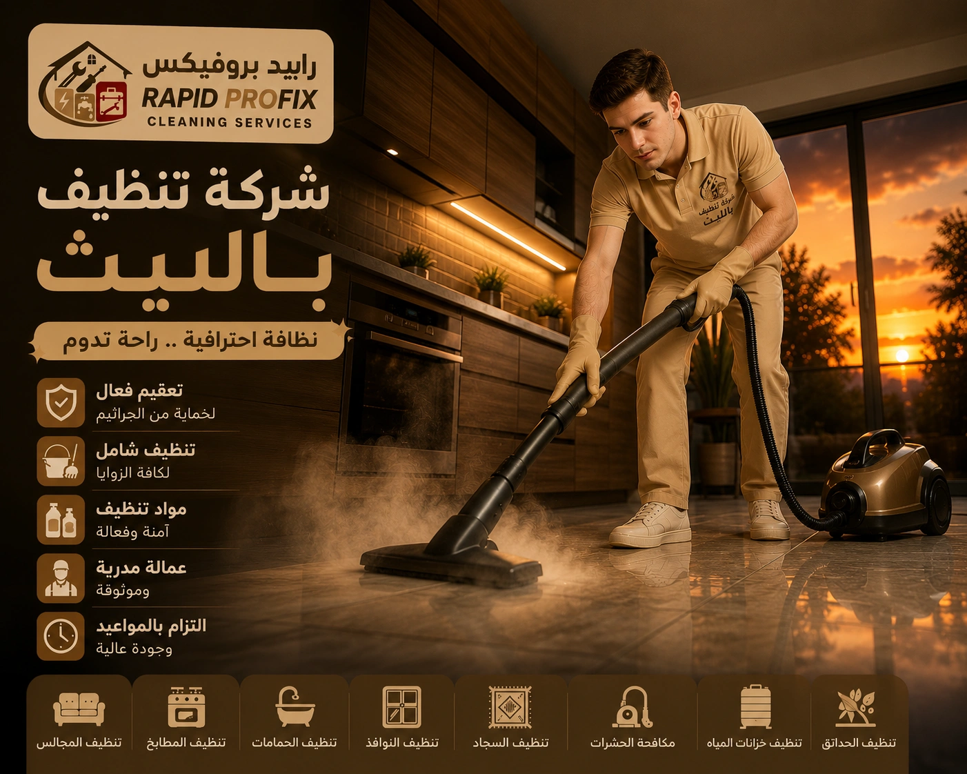 تنظيف الكنب والسجاد بالبخار في الليث باستخدام أجهزة حديثة لإزالة البقع والروائح واستعادة نظافة المفروشات.