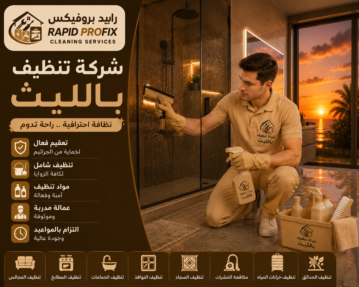 شركة تنظيف بالليث تقدم تنظيف الأرضيات والرخام والسيراميك باستخدام معدات تنظيف احترافية وتقنيات حديثة.