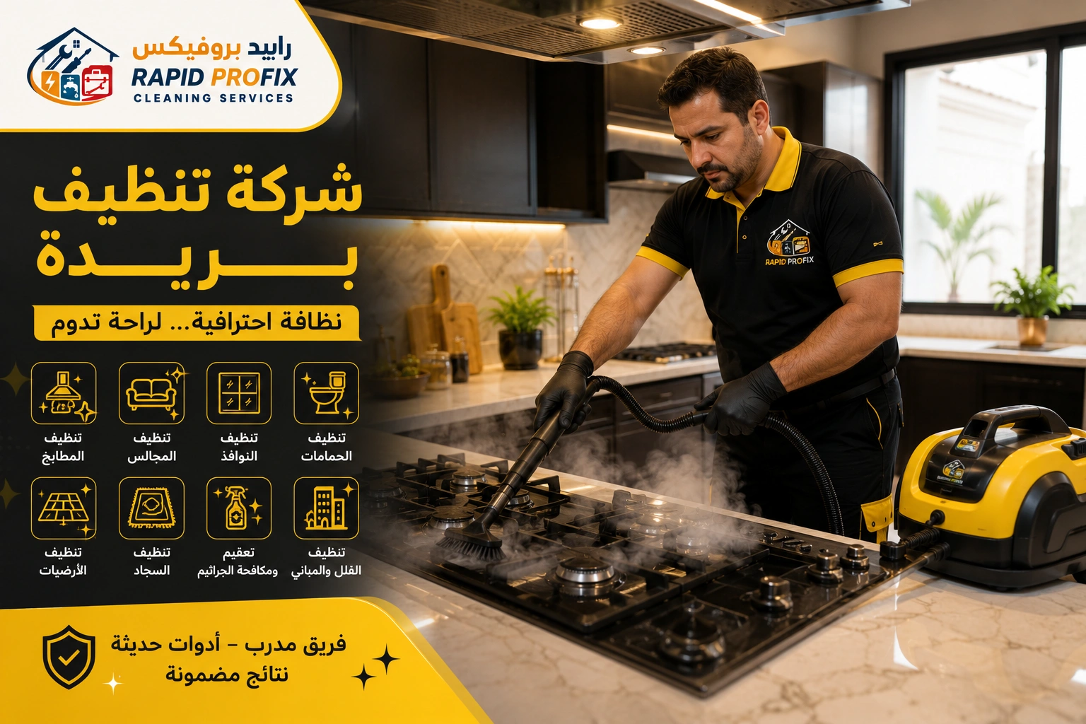 شركة تنظيف بريدة تقدم خدمات تنظيف احترافية للمنازل والفلل والشقق باستخدام أحدث معدات وتقنيات التنظيف.