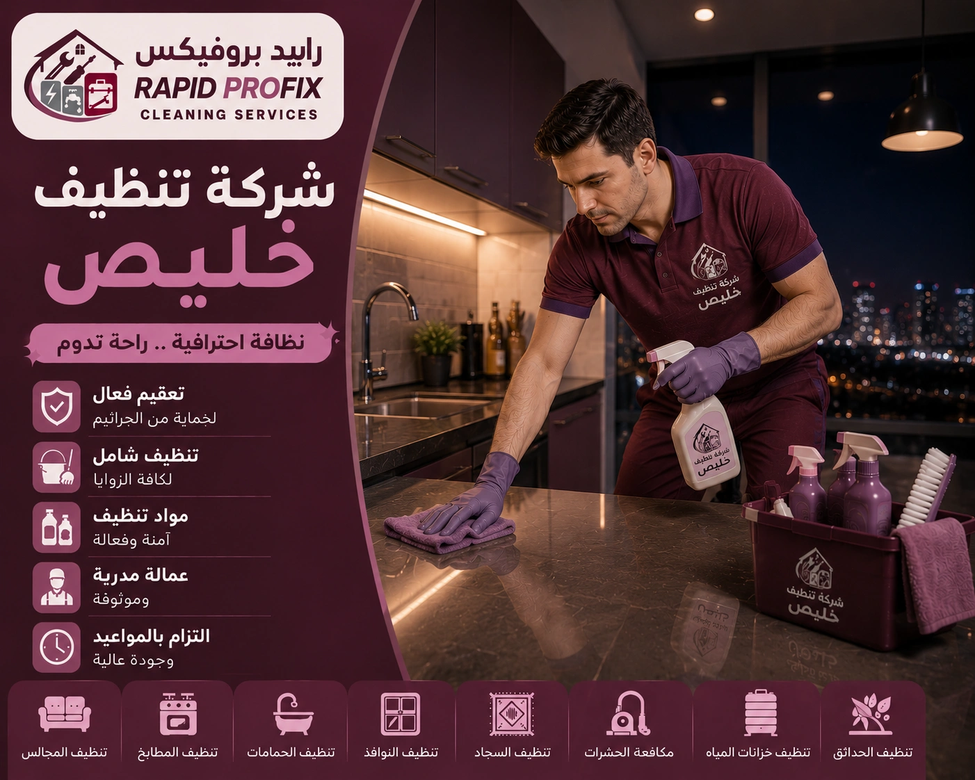 تنظيف الكنب والسجاد بالبخار في خليص باستخدام أجهزة حديثة لإزالة البقع والروائح واستعادة نظافة المفروشات.