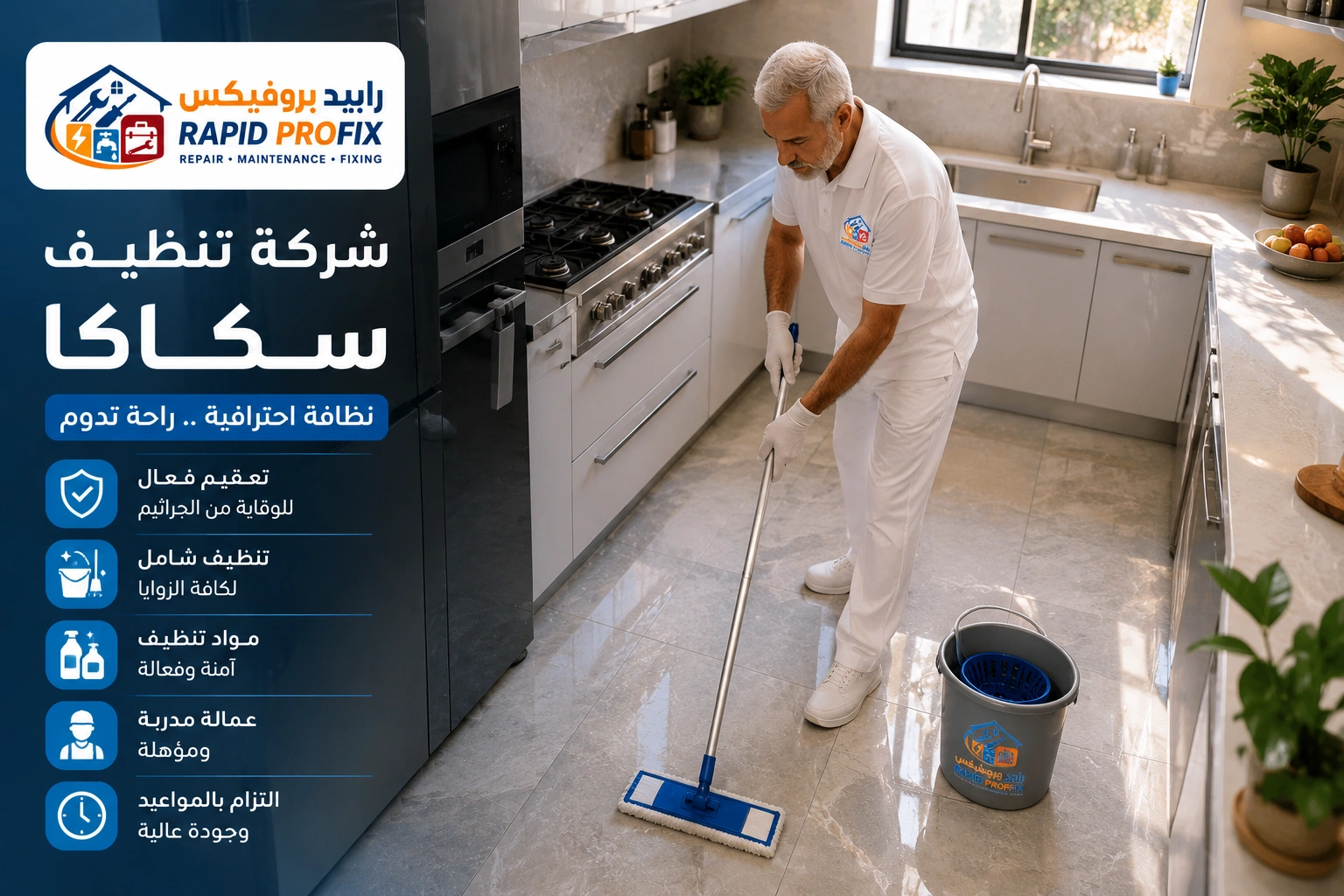 تنظيف الكنب والسجاد بالبخار في سكاكا باستخدام أجهزة حديثة لإزالة البقع والروائح واستعادة نظافة المفروشات.