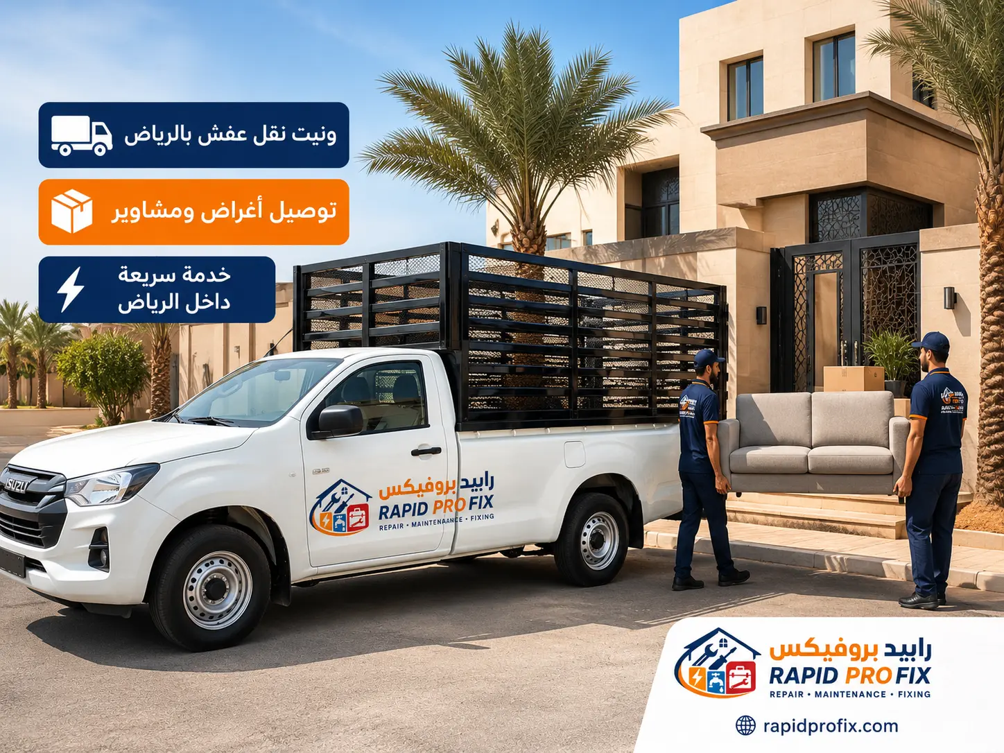 ونيت نقل عفش بالرياض يقدم خدمات نقل الأثاث والأجهزة الكهربائية والكنب مع تحميل آمن وتغليف احترافي وتوصيل داخل وخارج الرياض.
