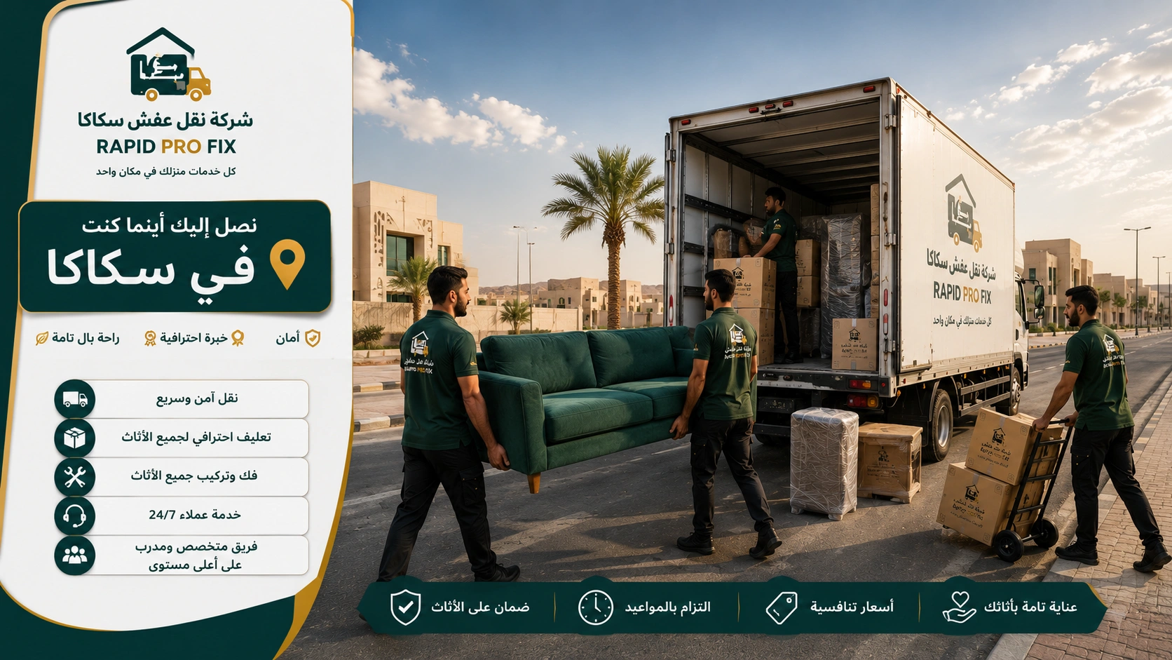 فك وتركيب الأثاث بسكاكا بواسطة فنيين متخصصين في التعامل مع غرف النوم والمطابخ والدواليب والأثاث المنزلي والمكتبي باحترافية عالية.