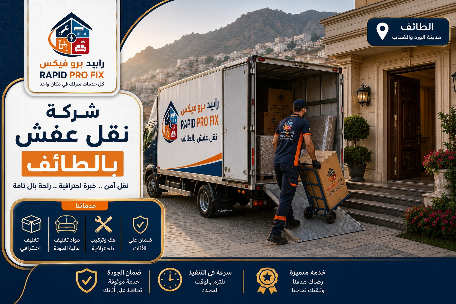 فك وتركيب الأثاث بالطائف بواسطة فنيين متخصصين في التعامل مع غرف النوم والمطابخ والدواليب والأثاث المنزلي والمكتبي باحترافية عالية.